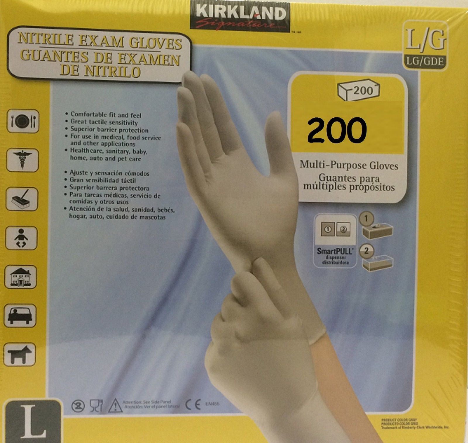 Multi Purpose Nitrile Exam Protective Glove Latex Free 200 Disposable Size S M L
