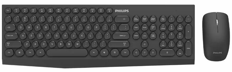 Philips Wireless Keyboard and Mouse with Sphere HD 2MP Shutter Webcam Combo