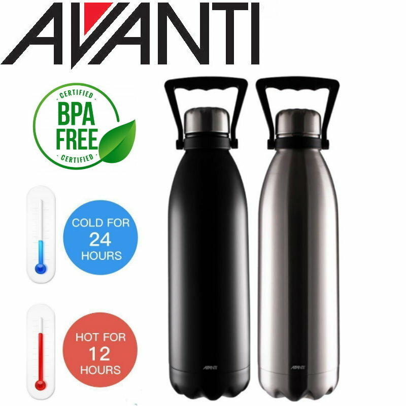 2-Pack Avanti Double Wall Fluid Vacuum Bottle 1.5L - 12hrs Hot & 24hrs Cold
