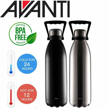2-Pack Avanti Double Wall Fluid Vacuum Bottle 1.5L - 12hrs Hot & 24hrs Cold