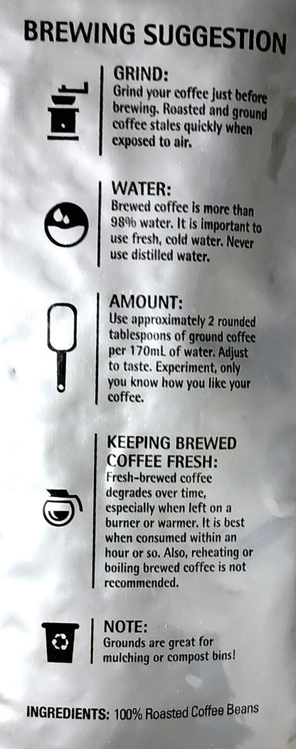 Kirkland Colombian Supremo 100% Arabica Coffee Beans Medium Roast Kosher 1.36kg