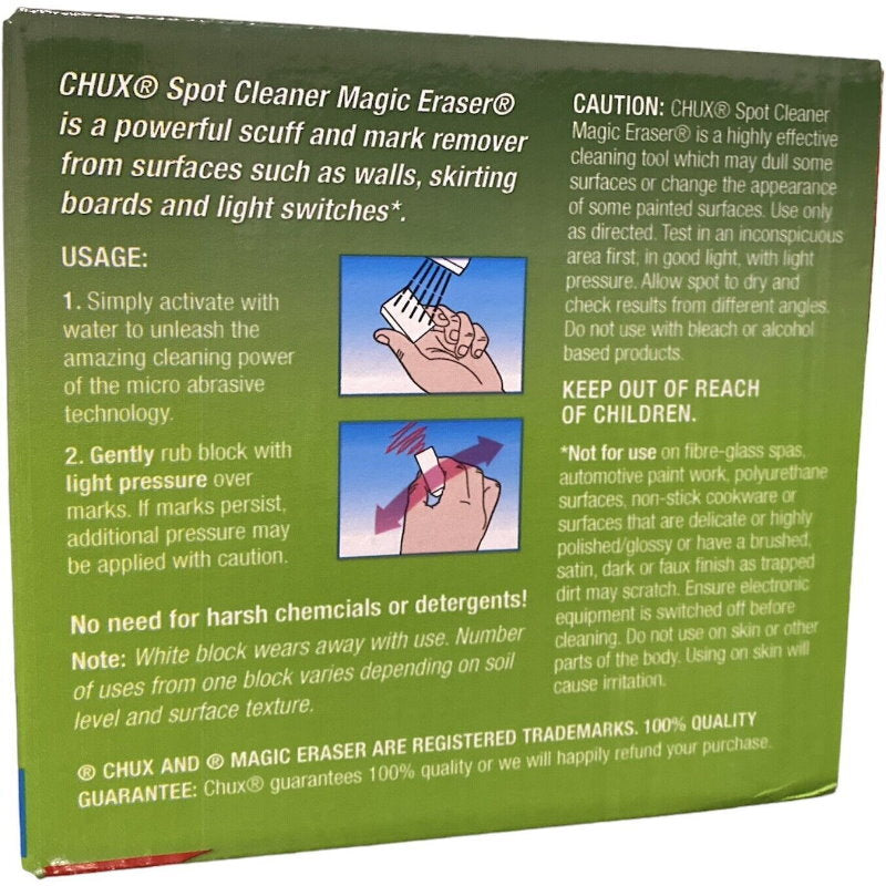 Chux Magic Eraser Spot Cleaner Cleaning Block Removes Grime Mark