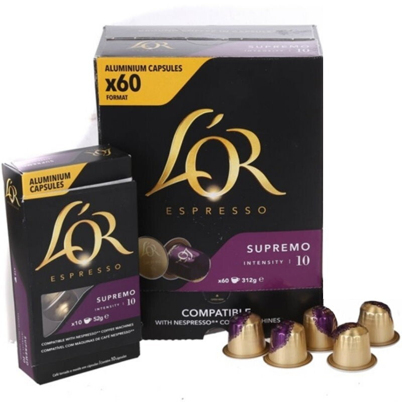 Lor Espresso 60-Pack SUPREMO Coffee Capsules L'OR Nespresso Machines Compatible