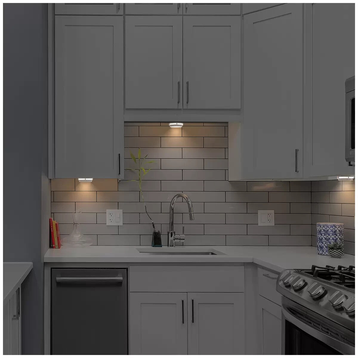 2 x Motion Activated Portable Stairway Under Cabinet Night Lighting Recharable