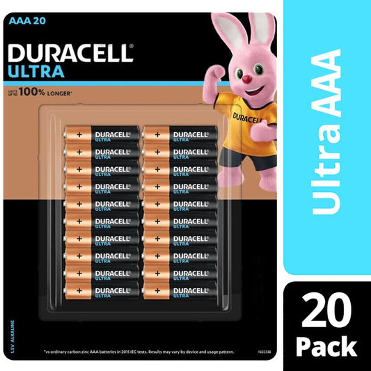 Duracell Ultra AAA High Performance 1.5v Alkaline Toy RC Remote Battery 20 Pack