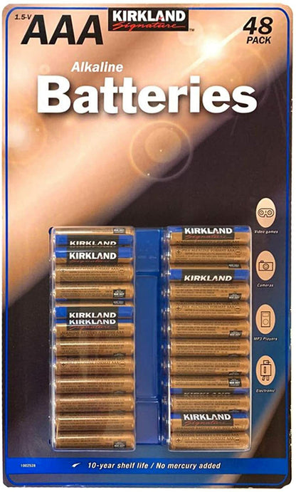 48 x Kirkland AAA 1.5v Alkaline Remote Toy RC Battery Power Preserve Batteries