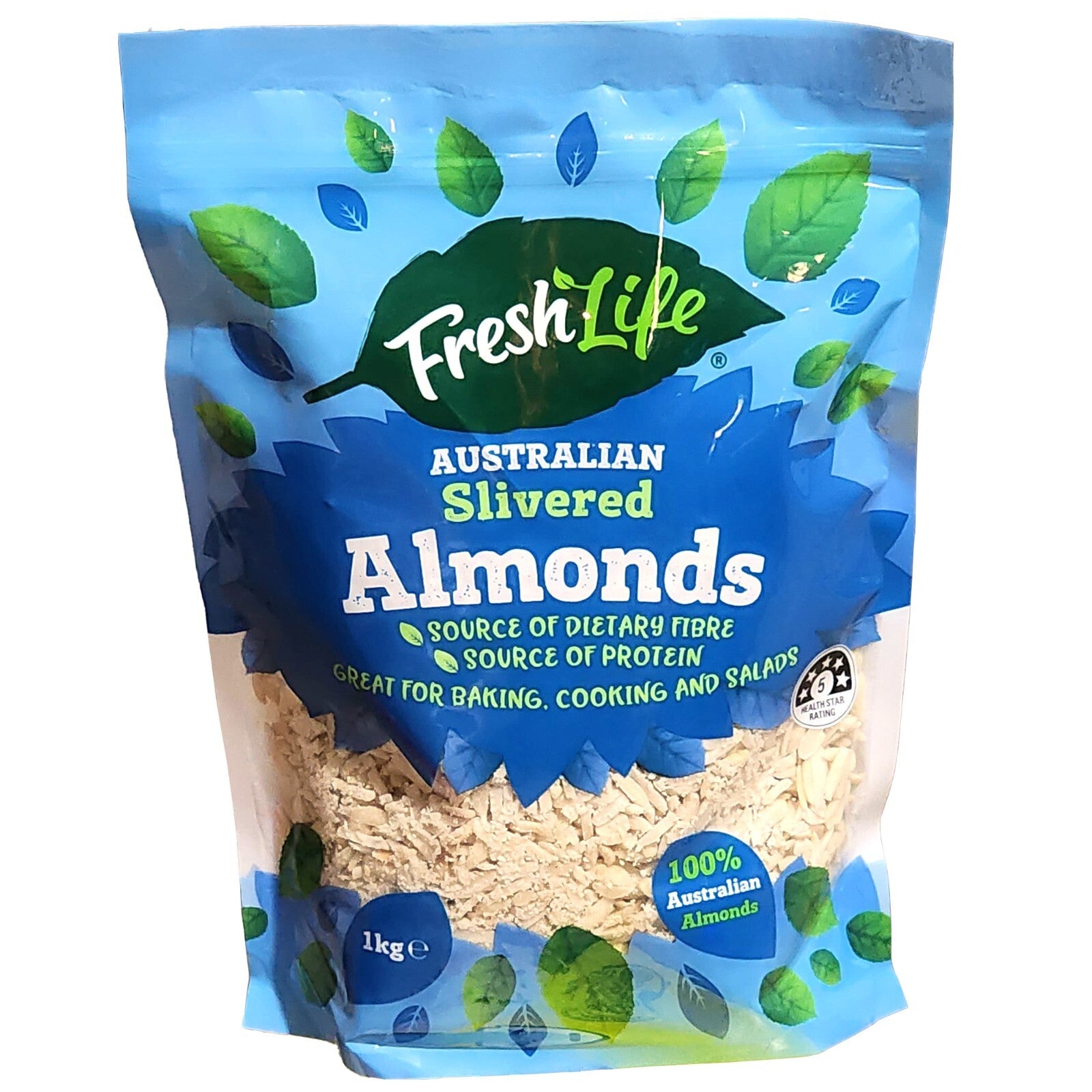 Australian Slivered Almond Raw Unsalt Healthy Goodness 1Kg Product of Australia