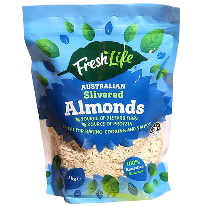Australian Slivered Almond Raw Unsalt Healthy Goodness 1Kg Product of Australia