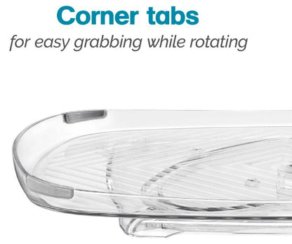Polder 2-Pack E-Z Reach Rotating 360° Storage Tray for Fridge, Cabinet 40 x 30cm