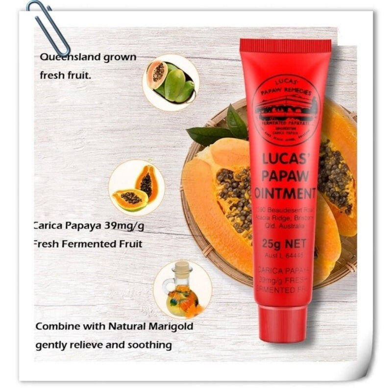 100% Lucas' Papaw Ointment Paw Paw Cream Handy Tube 25g Aussie Made