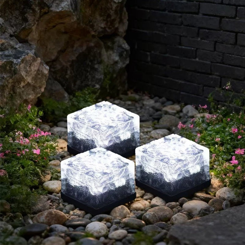 Dais 6-Pack Outdoor Waterproof Solar Brick Light Ice Cube for Garden, Pathway