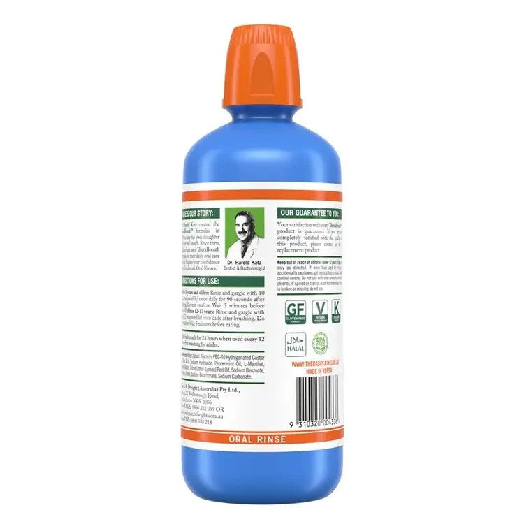 TheraBreath Icy Mint 1L Gentle Non-Burning Mouthwash Oral Rinse Freshen Breath