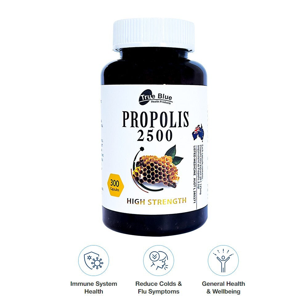 True Blue Propolis 2500mg Help To Maintain A Healthy Immune System 300 Capsules