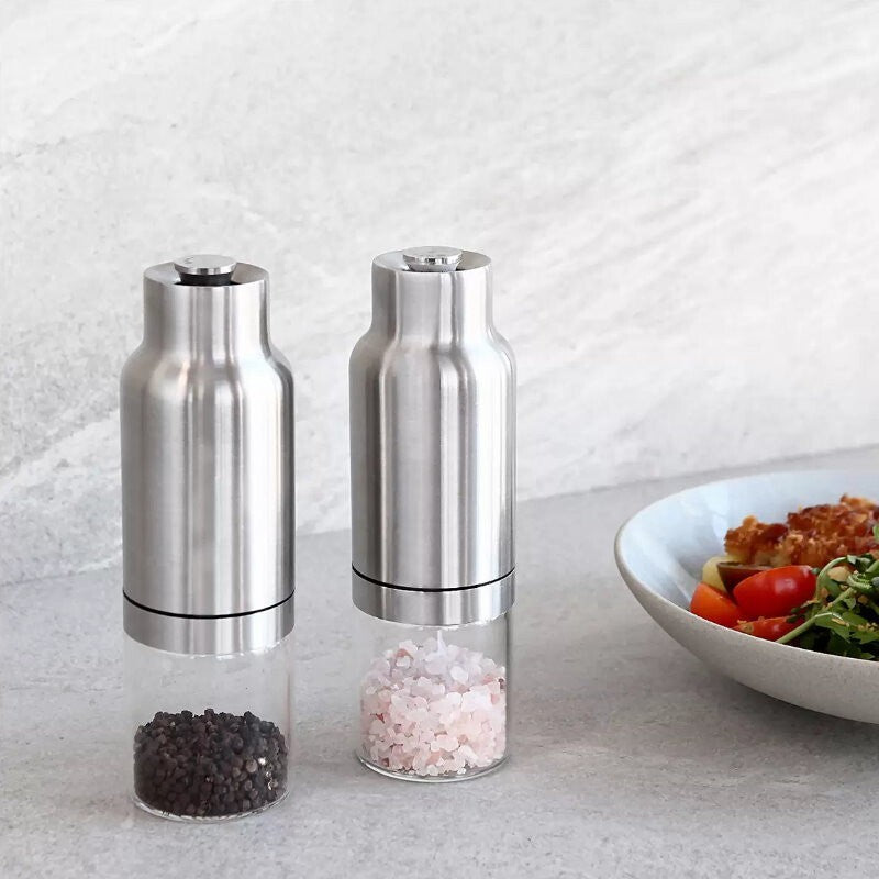 CARAHAN Salt / Pepper Gravity Activated Electric Grinder Set Adjustable & AUTO