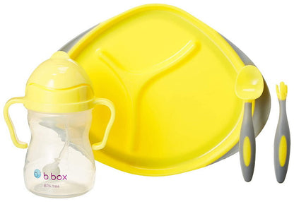 b.box Toddler Feeding Set Divided Plate, Sippy Cup, Cutlery Set - Self Training
