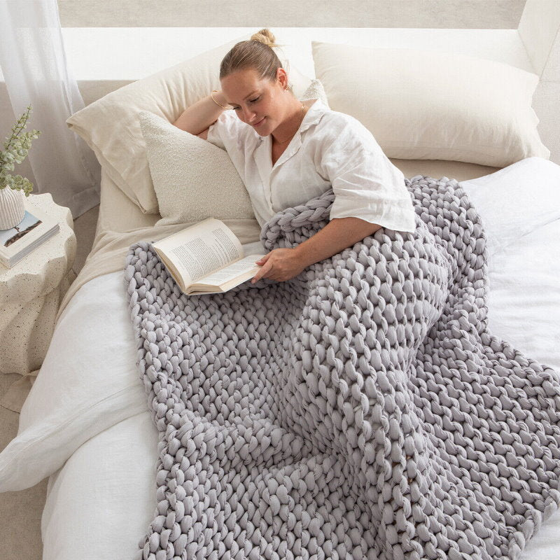 Onkaparinga Revita Sleep Hand-Knitted Weighted Blanket 6kg - Relax, Sleep Deeper