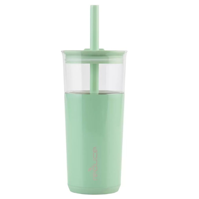 REDUCE Aspen 20oz 590ml Vacuum Insulated Glass Tumbler w/ Lid & Extra Wide Straw