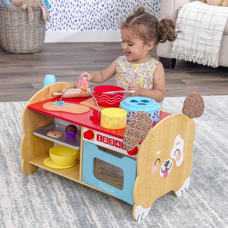 KidKraft Foody Friends Deluxe Baking Fun Puppy Activity Center Gift for Ages 2+