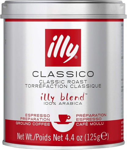 ILLy Ground Coffee Blend Classic Roast Espresso Coffee 125g Classico Medium