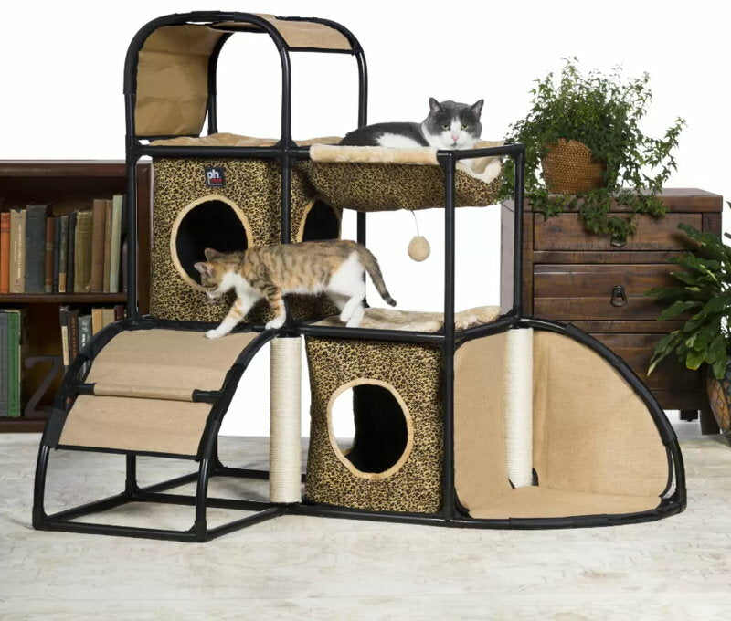 Prevue Pet Cat Catville Townhome Corner Hideaway Scratching Post Fun House Toy