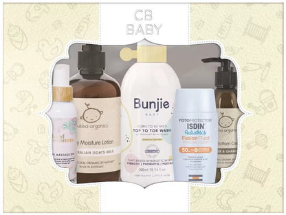 CB CozmoBox Luxury Infant Baby Gift Box - Bubba Organics, Isdin, Kind Coconuts