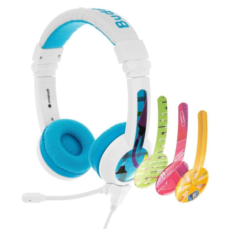 BuddyPhones 2-Pack School+ Home Learning Kids Headphones w/ Mic, BuddyCable