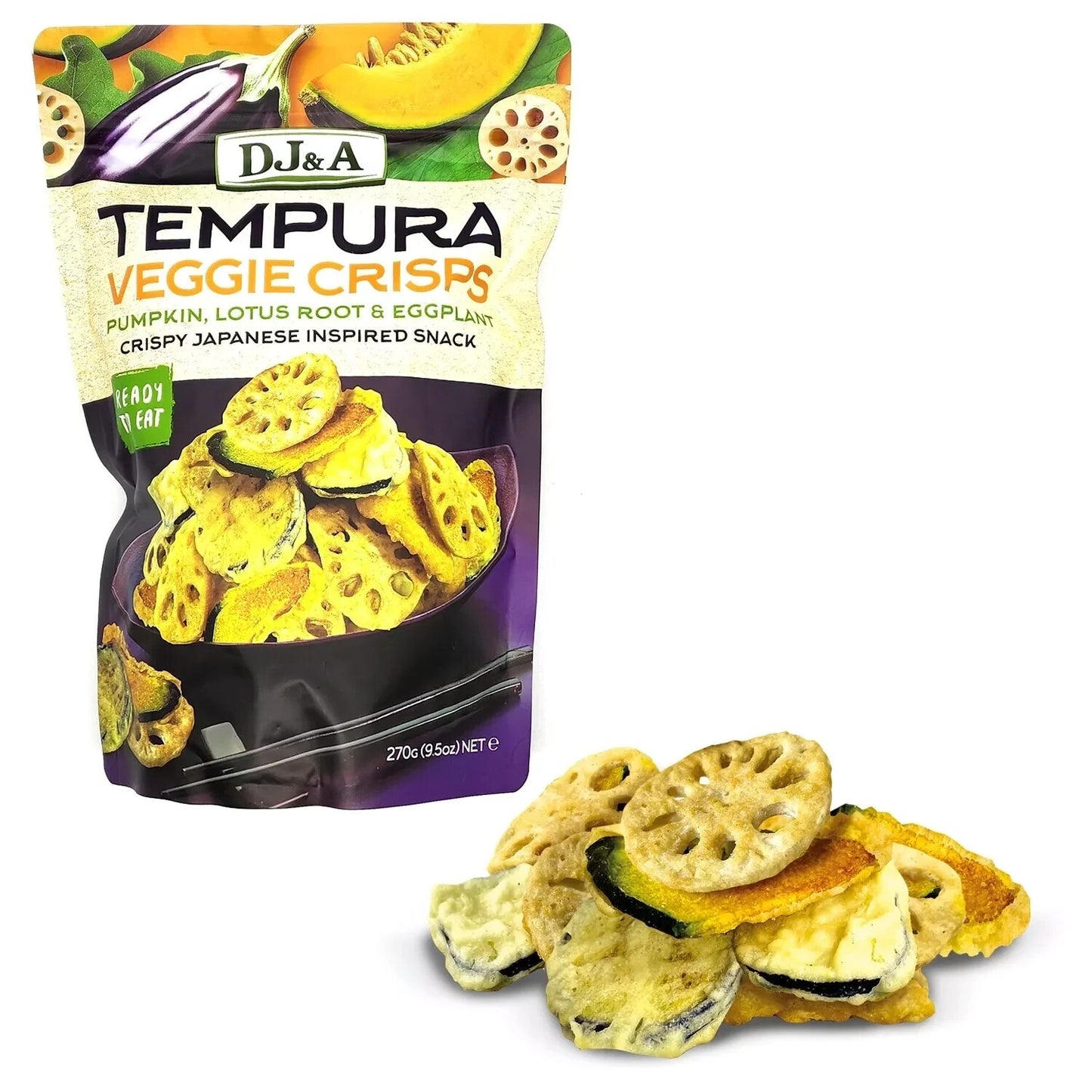 Tempura Veggie Pumpkin Lotus Eggplant Crisps Chips Crispy Japanese Snack 270g