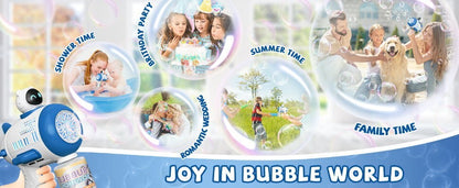 Mercita Space Bubble Guns Machine with LED & Rechargeable Battery for Kids
