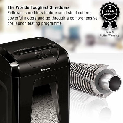 Fellowes Powershred 12C Commericial Cross-Cut Paper Shredder 19L 2mpm SafetyLock