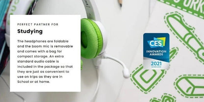 BuddyPhones 2-Pack School+ Home Learning Kids Headphones w/ Mic, BuddyCable
