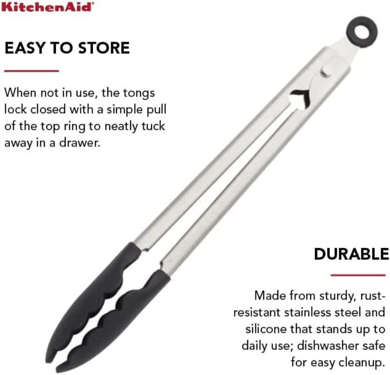 KitchenAid 7 Piece Kitchen Tool & Gadget Set - Turner, Spoon, Ladle, Tipped Tong