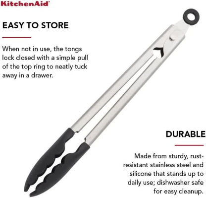 KitchenAid 7 Piece Kitchen Tool & Gadget Set - Turner, Spoon, Ladle, Tipped Tong