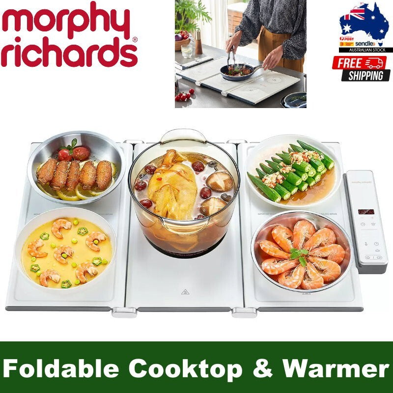 Morphy Richards 2-in-1 Electric Foldable Cooktop And Food Warmer with Hot Plate