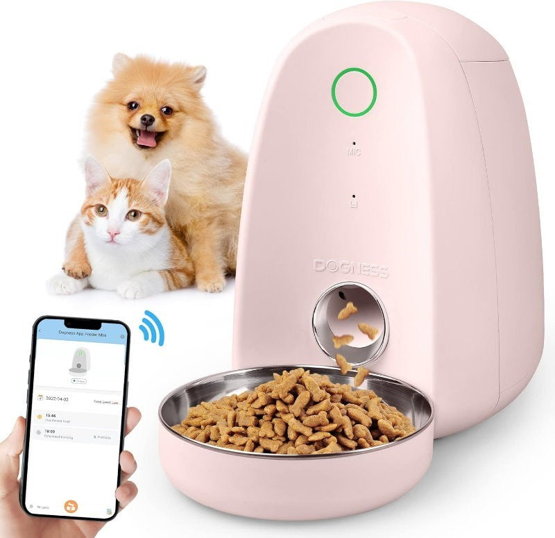 DOGNESS F05 App Smart Pet Dog/Cat Feeder Mini 2L with Microphone for Small Pets