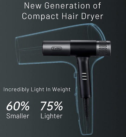 TYMO Hypersonic Professional Hair Dryer with Diffuser HC600 For Home & Salon Use