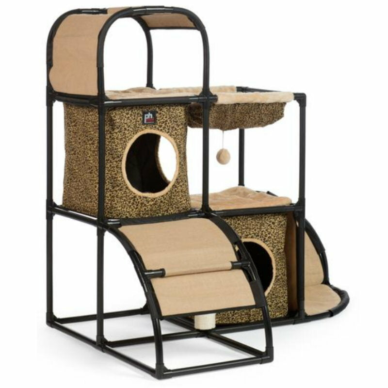 Prevue Pet Cat Catville Townhome Corner Hideaway Scratching Post Fun House Toy