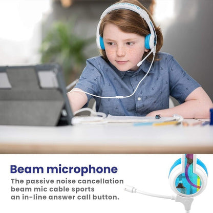 BuddyPhones 2-Pack School+ Home Learning Kids Headphones w/ Mic, BuddyCable