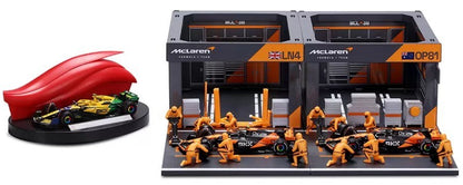 Burago 1:43 Formula One Racing Deluxe Paddock Ferrari, McLaren, Mercedes, RedBul
