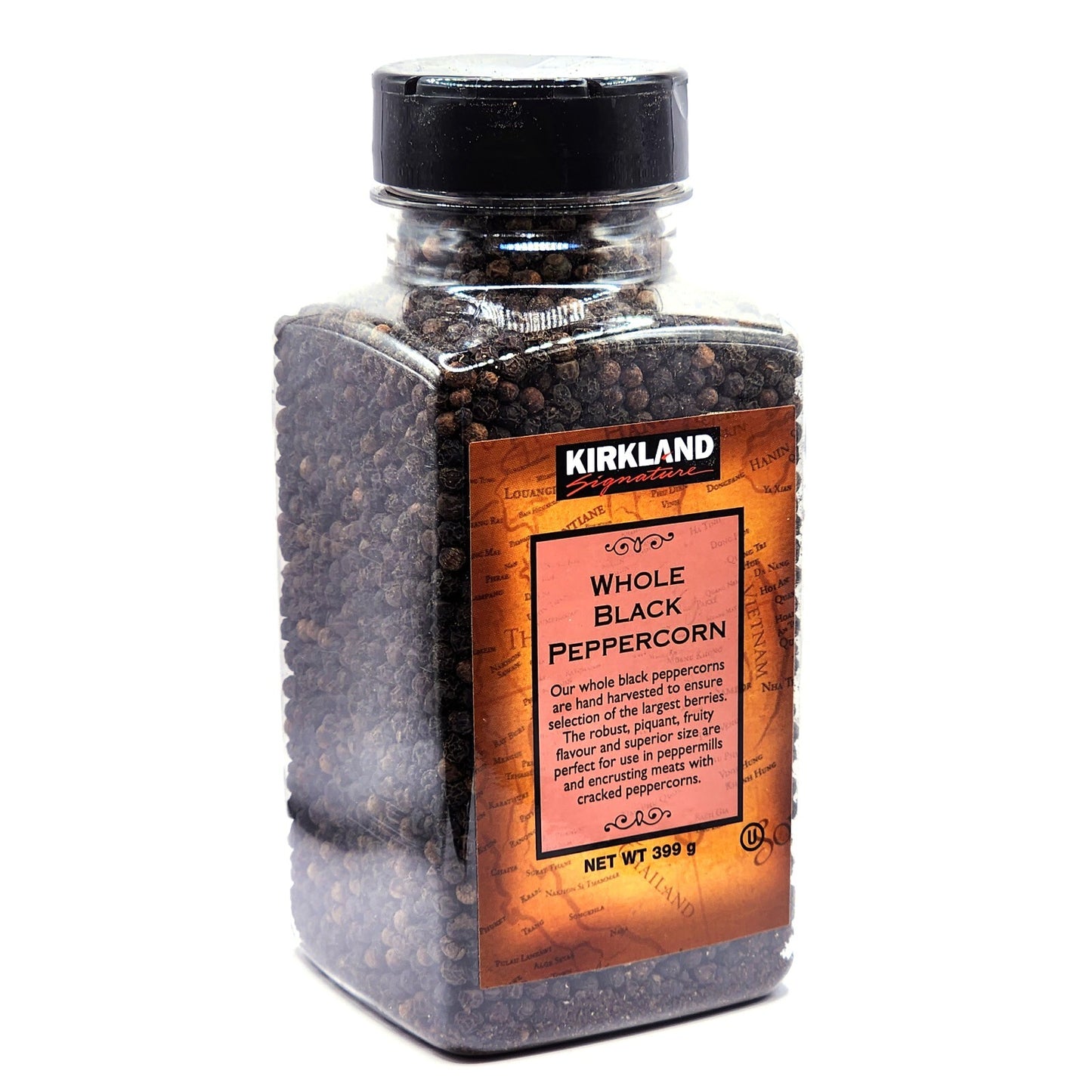 Kirkland Signature Whole Black Peppercorn Kosher Herbs Spices Seasoning 399g