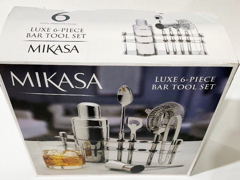 Mikasa 6-Piece Stainless Steel Luxe Bar Tool Set with Stand - Elegant Set