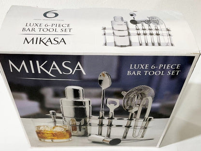 Mikasa 6-Piece Stainless Steel Luxe Bar Tool Set with Stand - Elegant Set