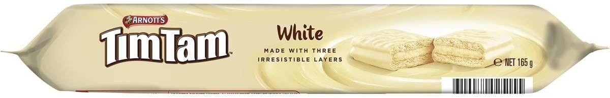 6 x 165g Arnott's Tim Tam Value Family Pack Malted White Chocolate Biscuits