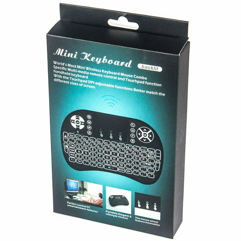 3 Colour LED Wireless Mini Keyboard Touchpad for Smart TV Android Box PC GAMES