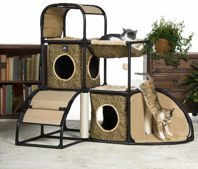 Prevue Pet Cat Catville Townhome Corner Hideaway Scratching Post Fun House Toy