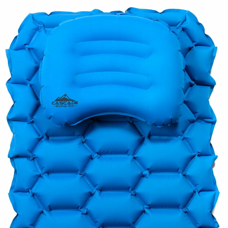 Cascade Mountain Tech Insulated Sleeping Pad Pillow Lightweight Inflatable Camp