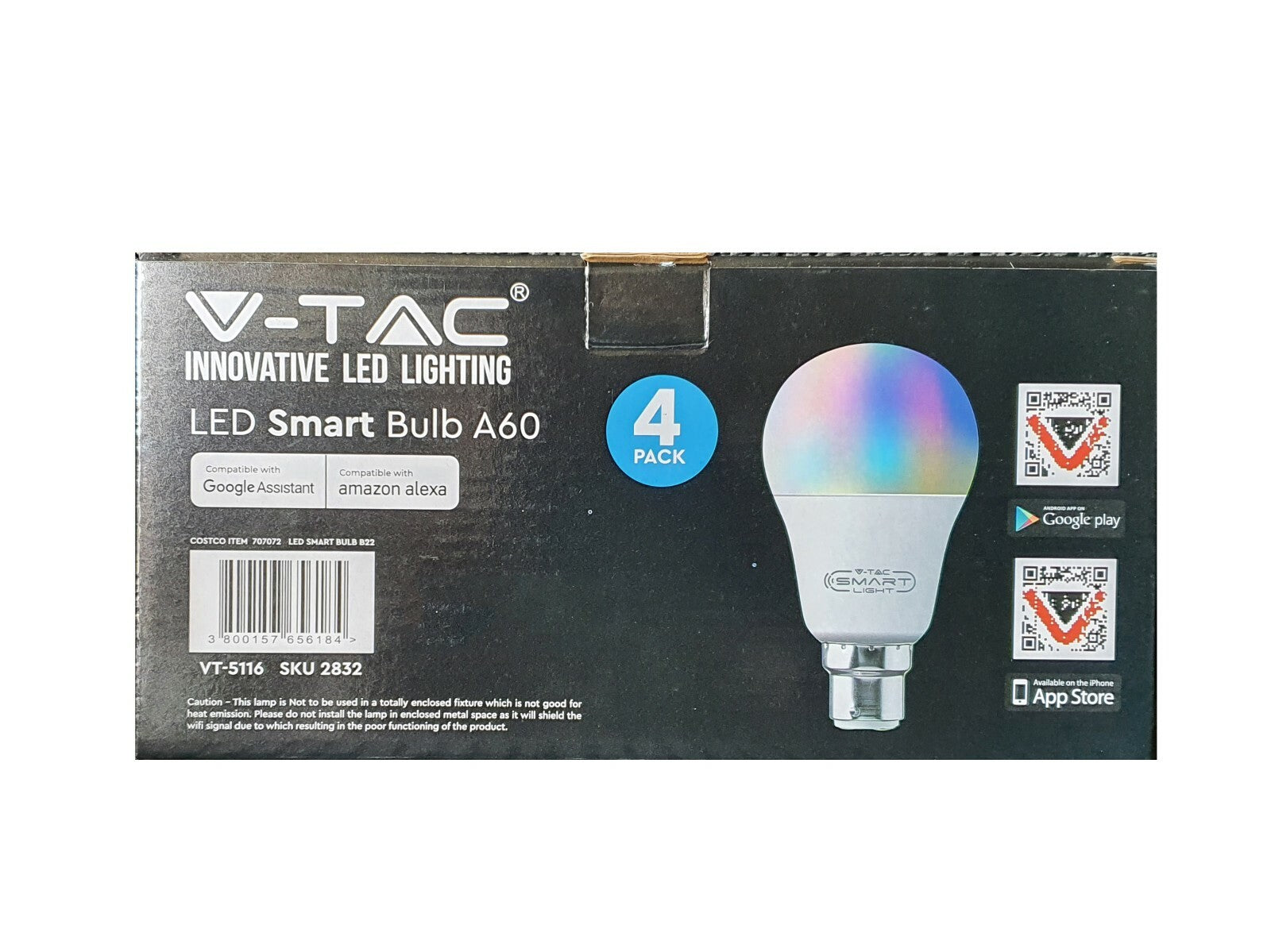 4 x RGB LED Smart App Light Bulb Lighting Dimmable Wifi Google Alexa E27 B22 10w