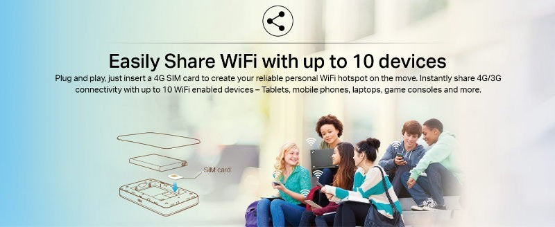TP-Link M7350 4G LTE Advanced Wireless Modem Mobile Wi-Fi Nano SIM Micro SD Slot