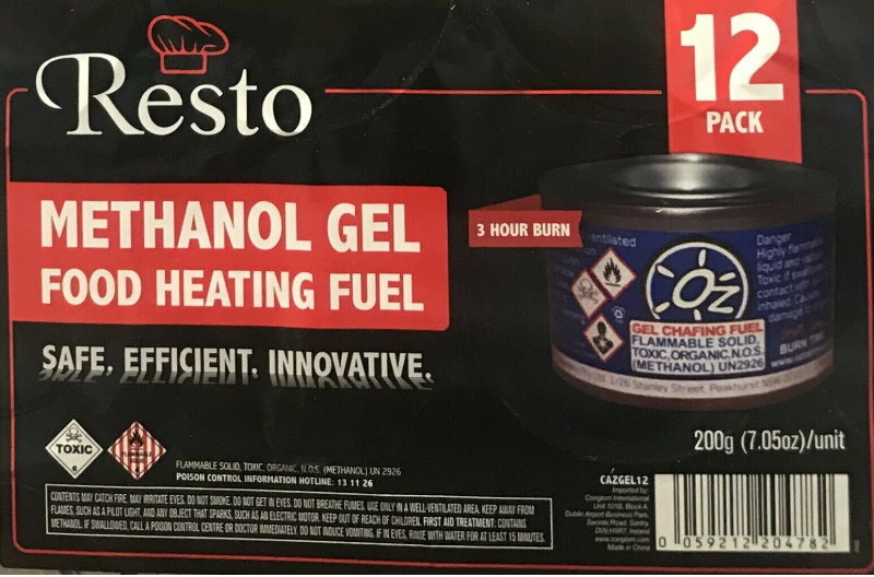 Resto Methanol Gel Food Heating Chafing Dish Fuel Warmer 3 Hour Burn -Express Po