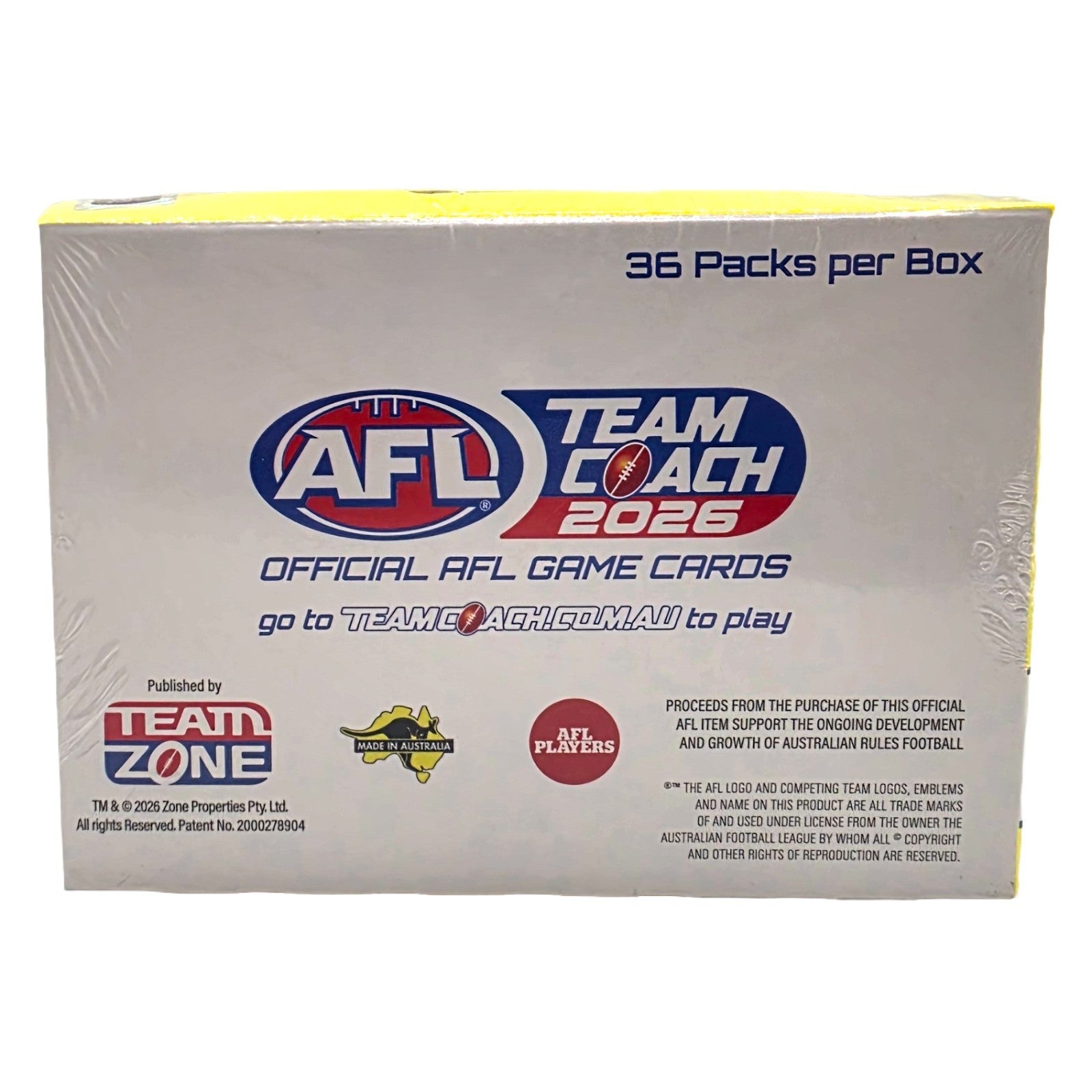 Official AFL Team Coach 2026 Trading Game Cards Sealed Box of 36 Packs Fast Ship