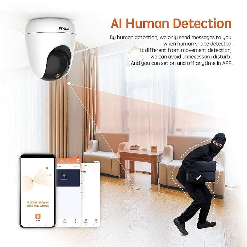 Tenda 1080P 2MP Wireless Pan/Tilt Security IP Camera Baby Monitor Night Vision
